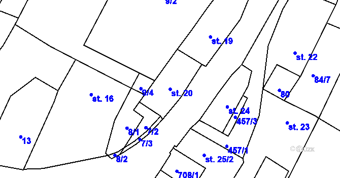 Parcela st. 20 v KÚ Trnovany u Litoměřic, Katastrální mapa