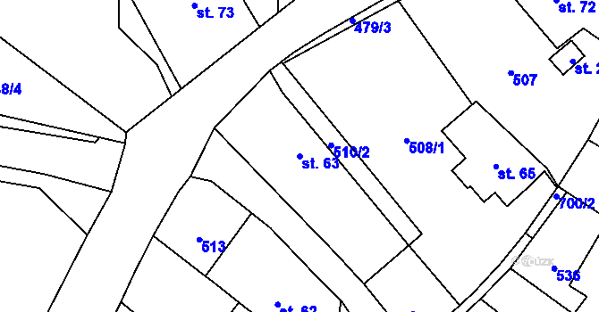 Parcela st. 63 v KÚ Trnovany u Litoměřic, Katastrální mapa
