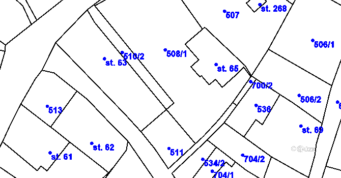 Parcela st. 64 v KÚ Trnovany u Litoměřic, Katastrální mapa