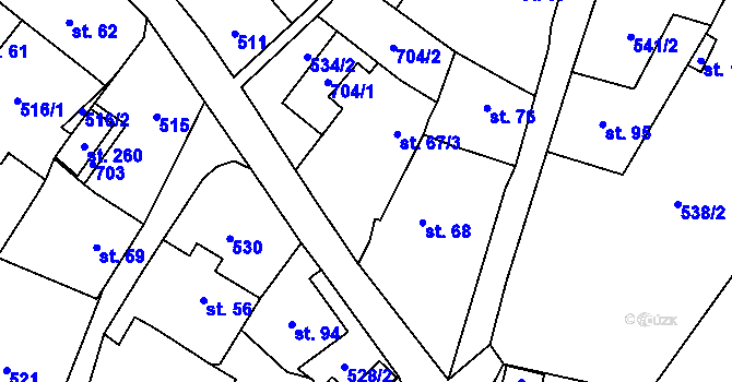 Parcela st. 67 v KÚ Trnovany u Litoměřic, Katastrální mapa