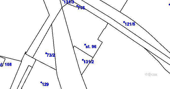 Parcela st. 96 v KÚ Trnovany u Litoměřic, Katastrální mapa