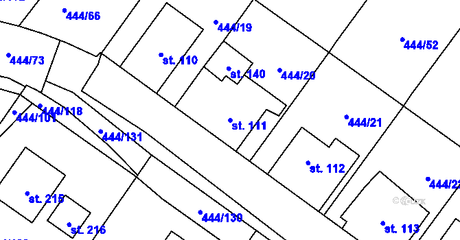 Parcela st. 111 v KÚ Trnovany u Litoměřic, Katastrální mapa