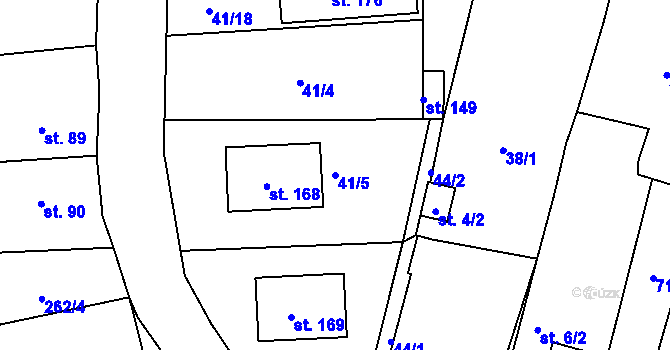 Parcela st. 41/5 v KÚ Trnovany u Litoměřic, Katastrální mapa