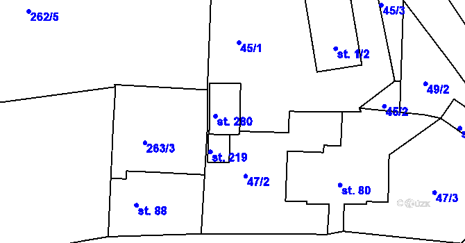 Parcela st. 47/4 v KÚ Trnovany u Litoměřic, Katastrální mapa