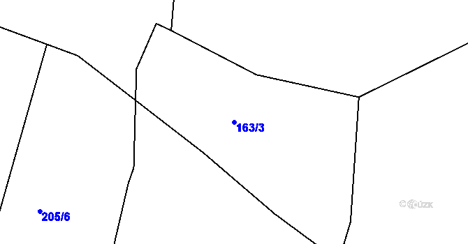 Parcela st. 163/3 v KÚ Trnovany u Litoměřic, Katastrální mapa