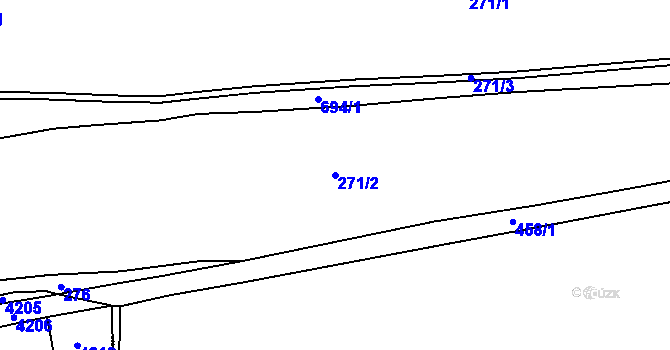 Parcela st. 271/2 v KÚ Trnovany u Litoměřic, Katastrální mapa