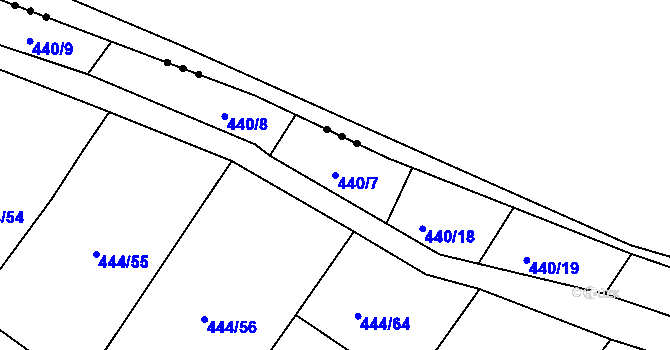 Parcela st. 440/7 v KÚ Trnovany u Litoměřic, Katastrální mapa