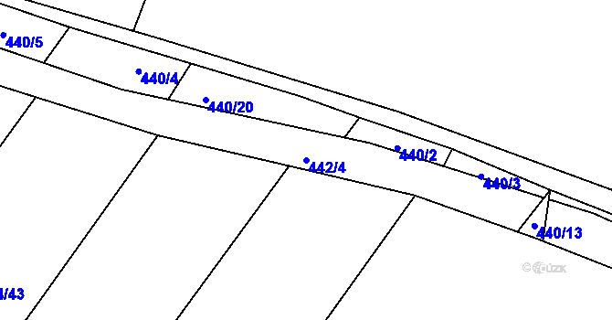 Parcela st. 442/4 v KÚ Trnovany u Litoměřic, Katastrální mapa