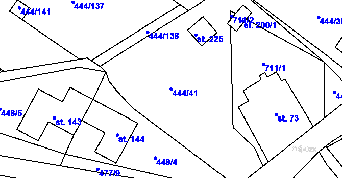 Parcela st. 444/41 v KÚ Trnovany u Litoměřic, Katastrální mapa