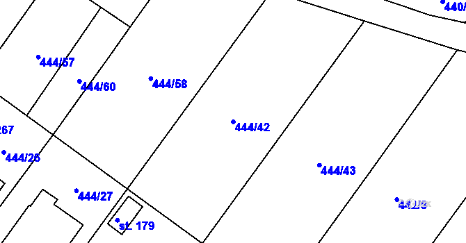 Parcela st. 444/42 v KÚ Trnovany u Litoměřic, Katastrální mapa