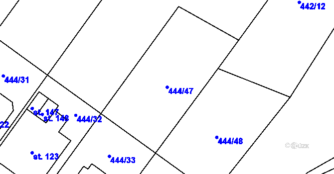 Parcela st. 444/47 v KÚ Trnovany u Litoměřic, Katastrální mapa