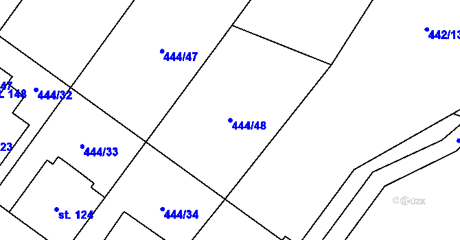 Parcela st. 444/48 v KÚ Trnovany u Litoměřic, Katastrální mapa