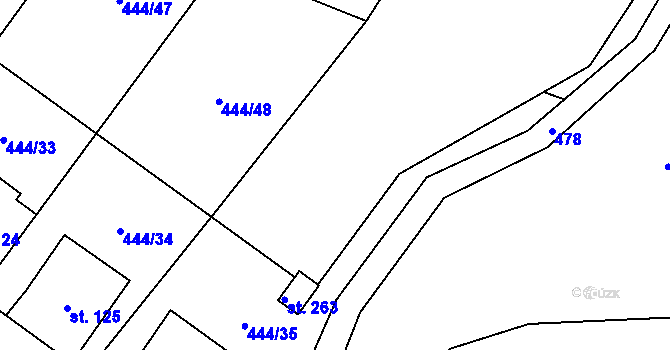 Parcela st. 444/49 v KÚ Trnovany u Litoměřic, Katastrální mapa
