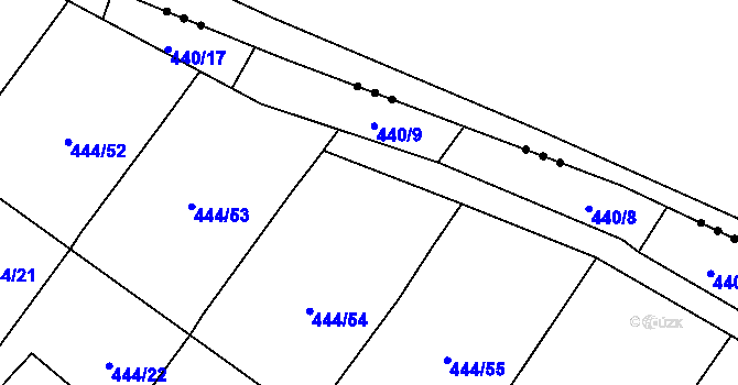 Parcela st. 444/63 v KÚ Trnovany u Litoměřic, Katastrální mapa