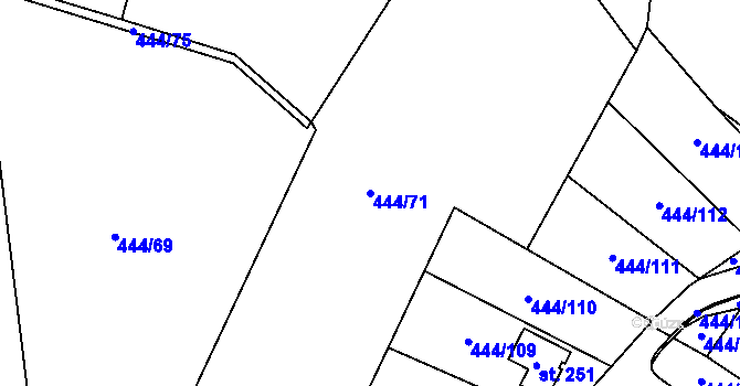 Parcela st. 444/71 v KÚ Trnovany u Litoměřic, Katastrální mapa