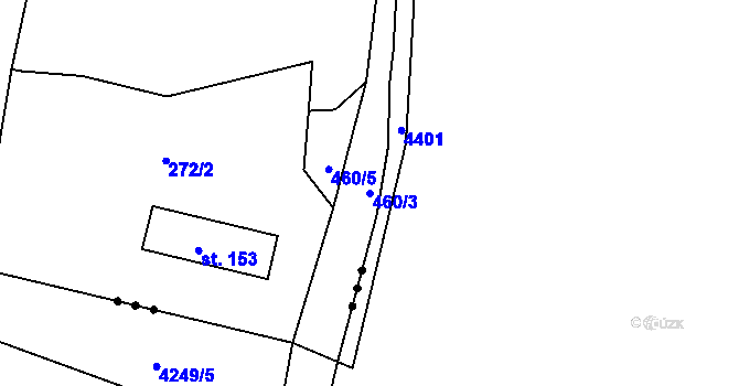 Parcela st. 460/3 v KÚ Trnovany u Litoměřic, Katastrální mapa