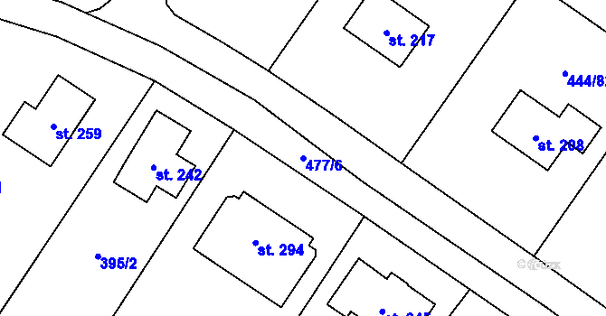 Parcela st. 477/6 v KÚ Trnovany u Litoměřic, Katastrální mapa