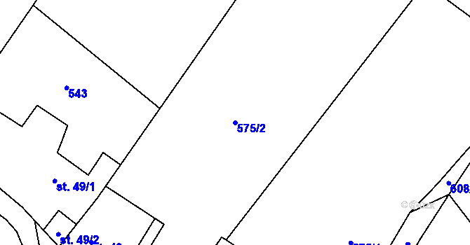 Parcela st. 575/2 v KÚ Trnovany u Litoměřic, Katastrální mapa