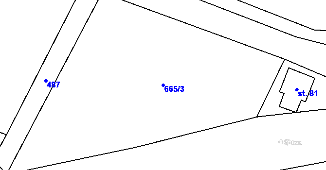 Parcela st. 665/3 v KÚ Trnovany u Litoměřic, Katastrální mapa