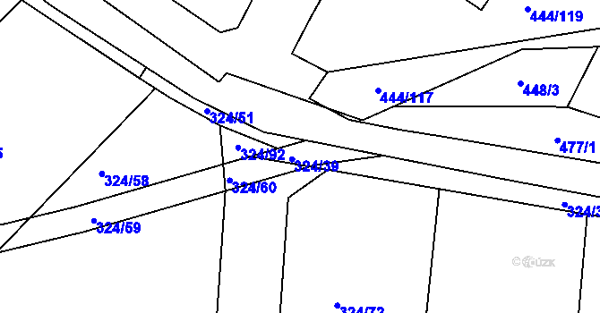 Parcela st. 324/39 v KÚ Trnovany u Litoměřic, Katastrální mapa