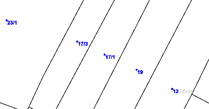 Parcela st. 17/1 v KÚ Trnovany u Litoměřic, Katastrální mapa