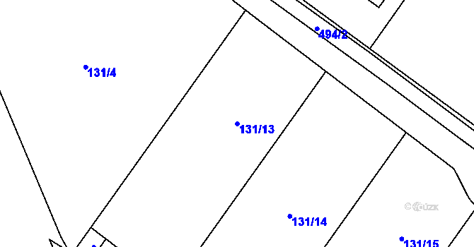 Parcela st. 131/13 v KÚ Trnovany u Litoměřic, Katastrální mapa