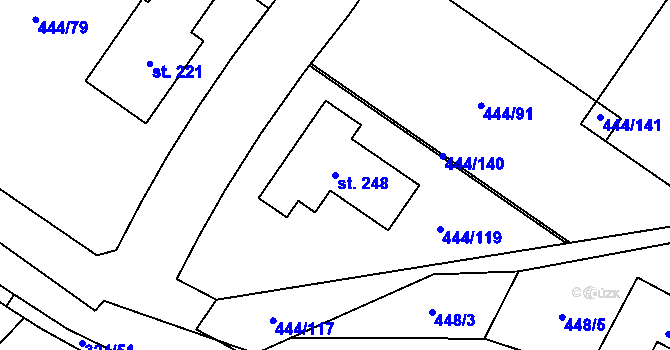 Parcela st. 248 v KÚ Trnovany u Litoměřic, Katastrální mapa