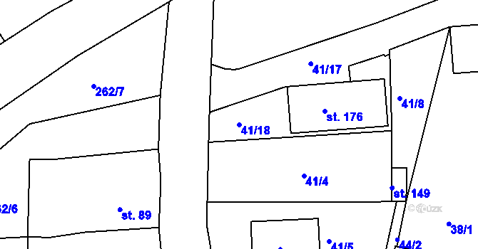 Parcela st. 41/18 v KÚ Trnovany u Litoměřic, Katastrální mapa