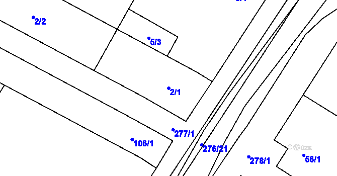 Parcela st. 2/1 v KÚ Trnové Pole, Katastrální mapa