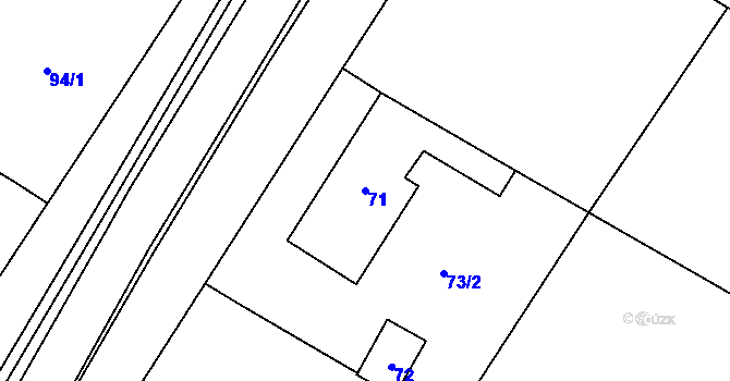 Parcela st. 71 v KÚ Trnové Pole, Katastrální mapa