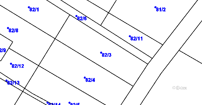 Parcela st. 82/3 v KÚ Trnové Pole, Katastrální mapa