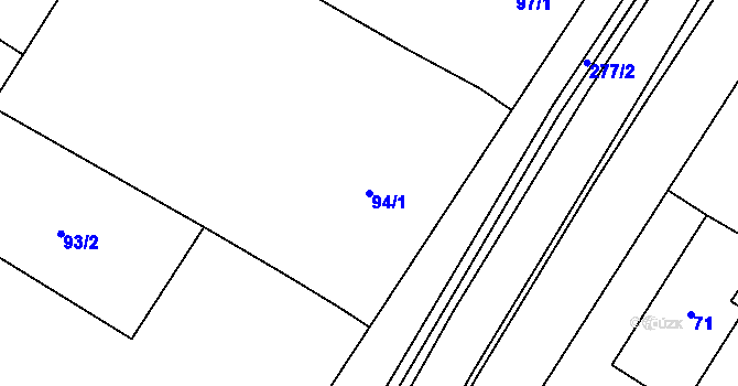 Parcela st. 94/1 v KÚ Trnové Pole, Katastrální mapa