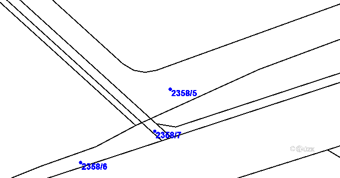 Parcela st. 2358/5 v KÚ Trnové Pole, Katastrální mapa