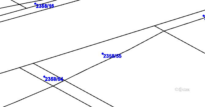 Parcela st. 2358/55 v KÚ Trnové Pole, Katastrální mapa