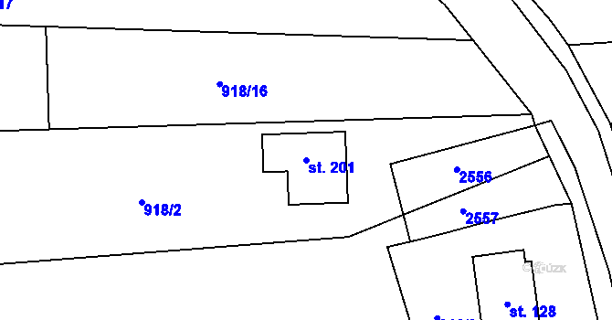 Parcela st. 201 v KÚ Radostice u Trocnova, Katastrální mapa