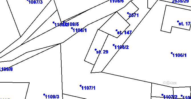 Parcela st. 29 v KÚ Radostice u Trocnova, Katastrální mapa