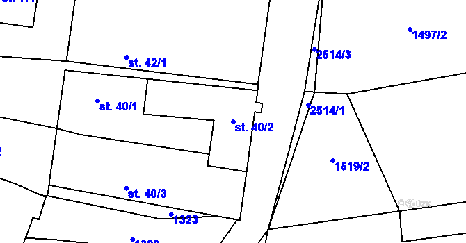 Parcela st. 40/2 v KÚ Radostice u Trocnova, Katastrální mapa