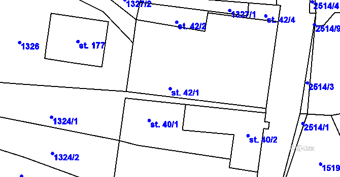 Parcela st. 42/1 v KÚ Radostice u Trocnova, Katastrální mapa