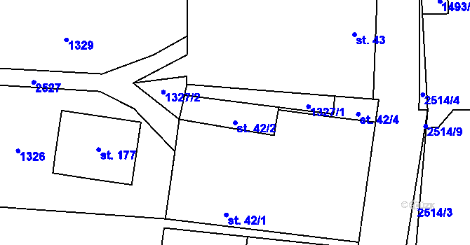 Parcela st. 42/2 v KÚ Radostice u Trocnova, Katastrální mapa