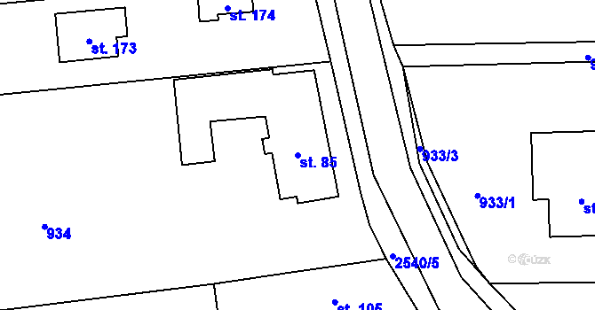 Parcela st. 85 v KÚ Radostice u Trocnova, Katastrální mapa