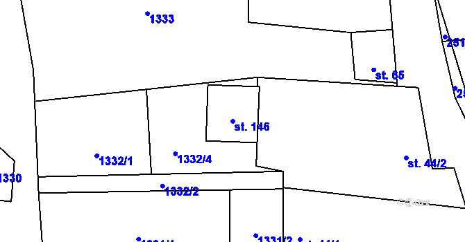 Parcela st. 146 v KÚ Radostice u Trocnova, Katastrální mapa