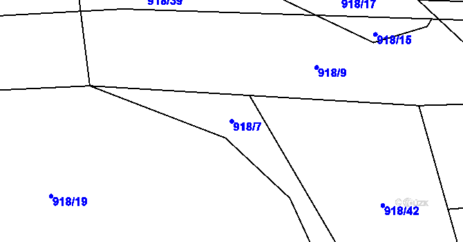 Parcela st. 918/7 v KÚ Radostice u Trocnova, Katastrální mapa