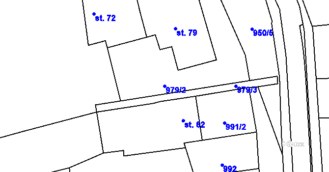 Parcela st. 979/2 v KÚ Radostice u Trocnova, Katastrální mapa