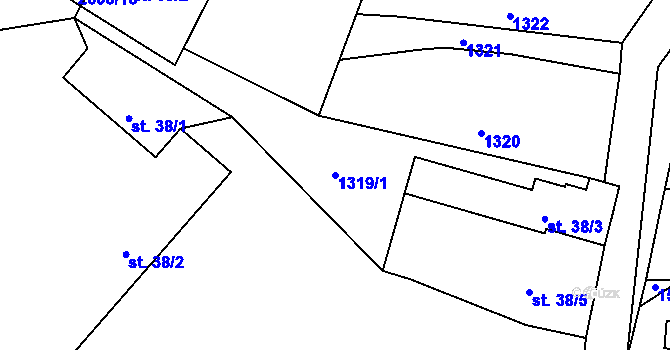 Parcela st. 1319/1 v KÚ Radostice u Trocnova, Katastrální mapa