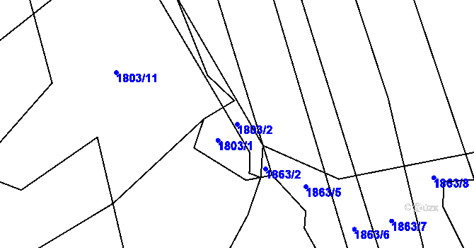 Parcela st. 1803/2 v KÚ Radostice u Trocnova, Katastrální mapa