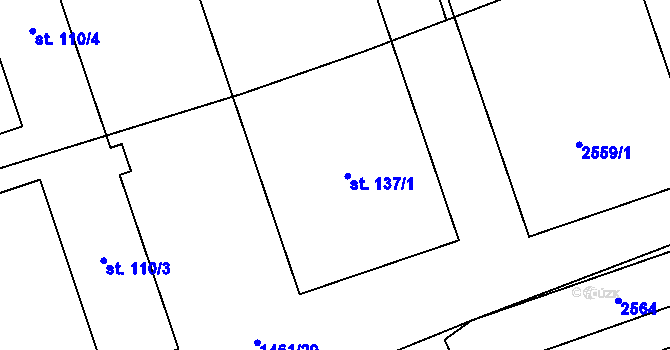 Parcela st. 137/1 v KÚ Radostice u Trocnova, Katastrální mapa