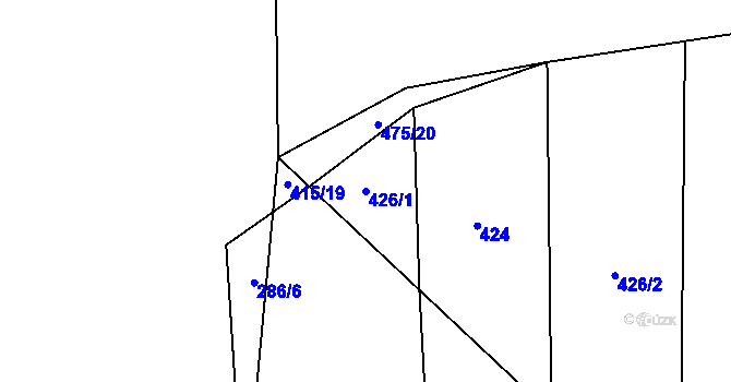 Parcela st. 426/1 v KÚ Radostice u Trocnova, Katastrální mapa