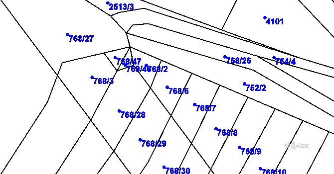 Parcela st. 768/6 v KÚ Radostice u Trocnova, Katastrální mapa