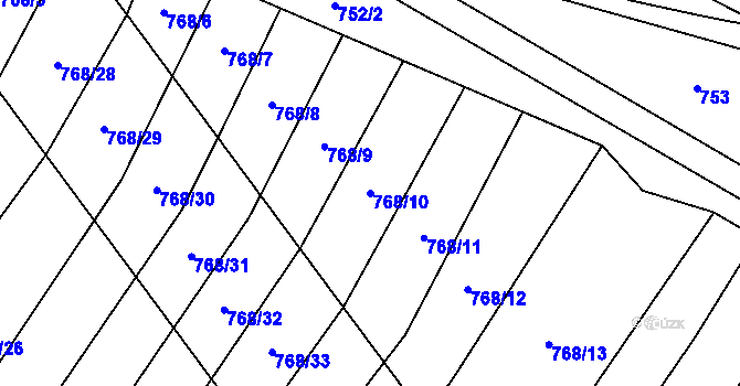 Parcela st. 768/10 v KÚ Radostice u Trocnova, Katastrální mapa