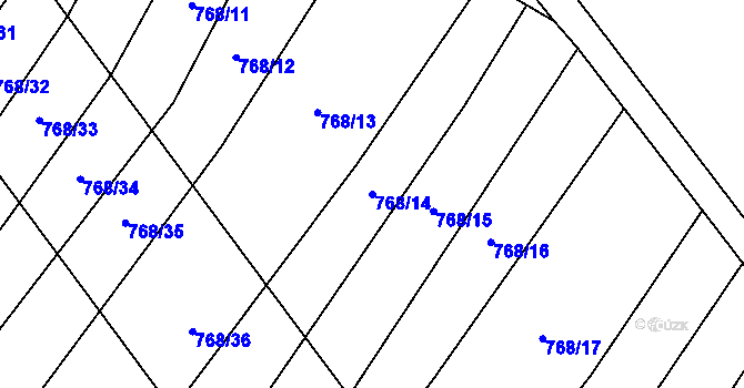 Parcela st. 768/14 v KÚ Radostice u Trocnova, Katastrální mapa
